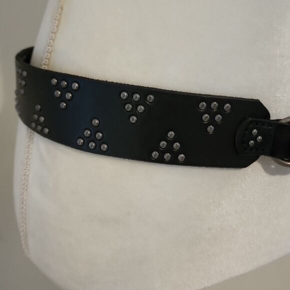 Denim & Supply Ralph Lauren Black Studded Leather Belt M 35-38 - Picture 3 of 6